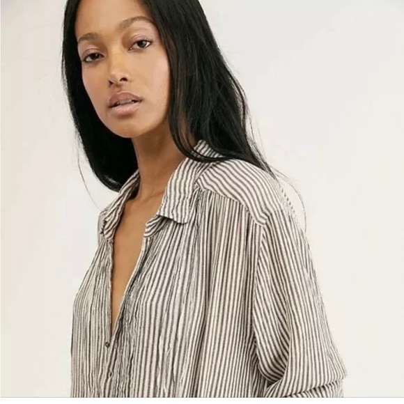 Free people One Striped blue and White Women's Top - Picture 4 of 13